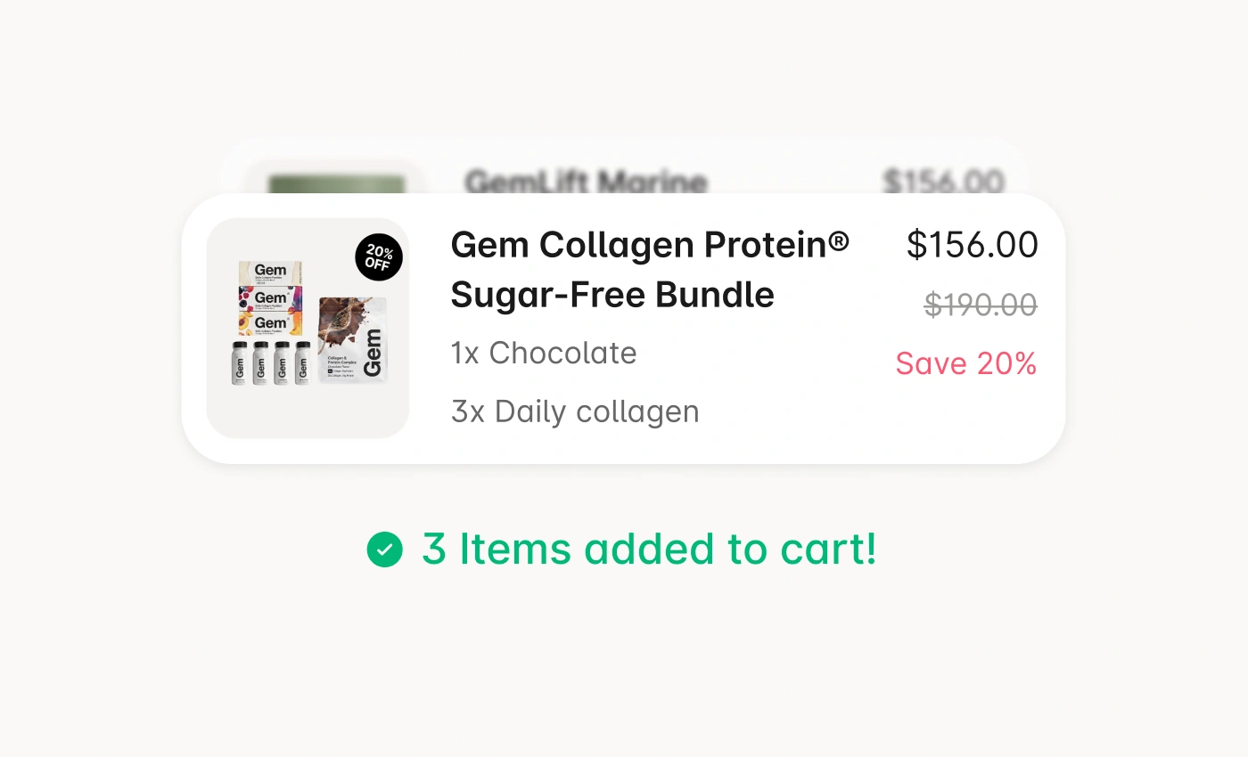 Bundle offer with 3 items added to cart